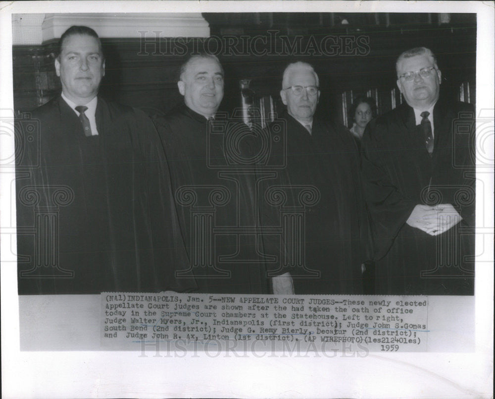 1959 Press Photo Myers Gonas Bierly Are Newly Elected Appellate Court Judges - Historic Images