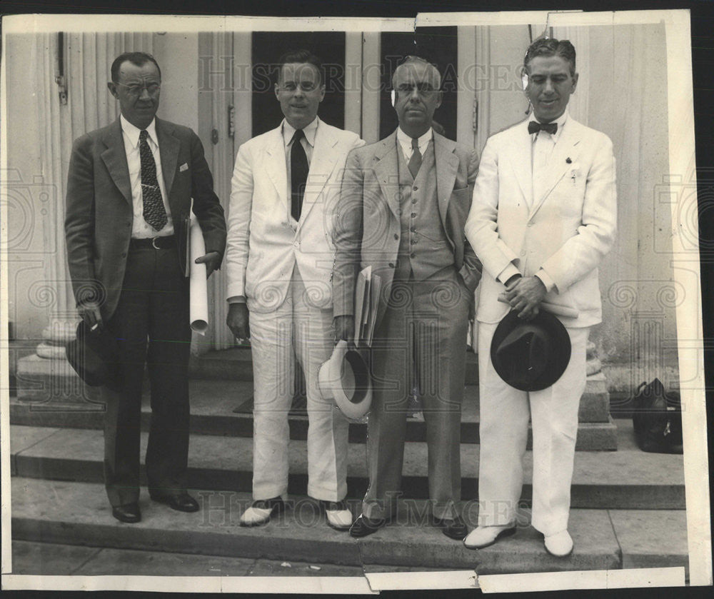 1934 Press Photo William Meyers Chester Davis Rexford Tugwell Drought Conference - Historic Images