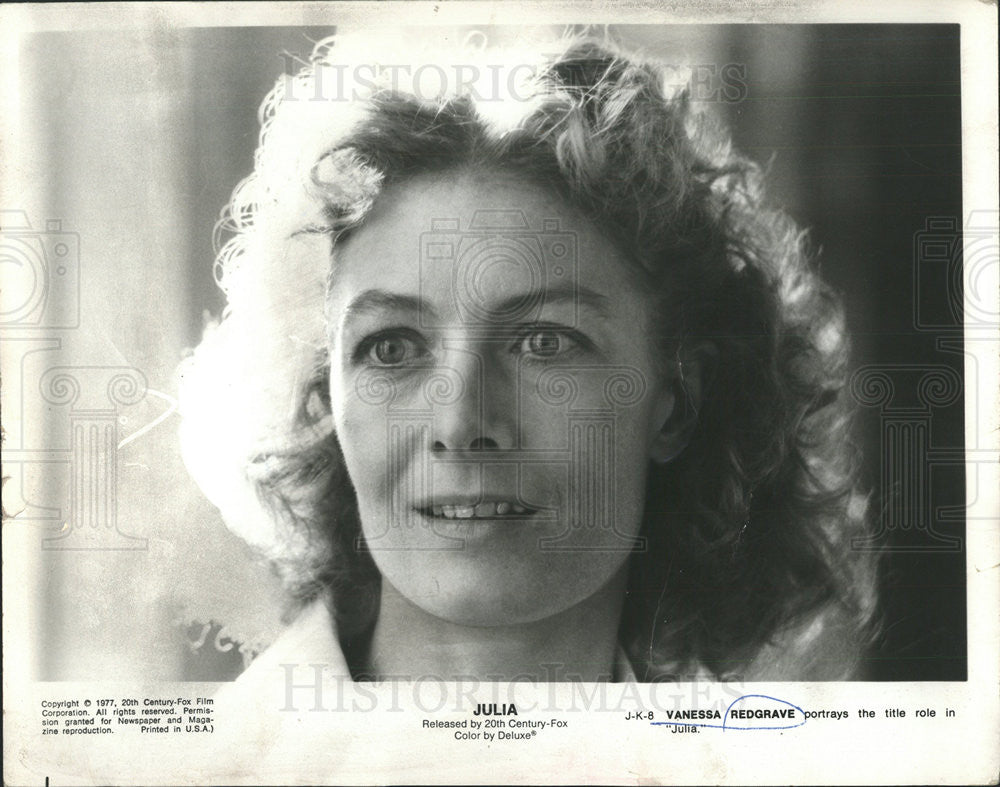 1977 Press Photo Vanessa Redgrave Actress Portrays Title Role In Julia - Historic Images