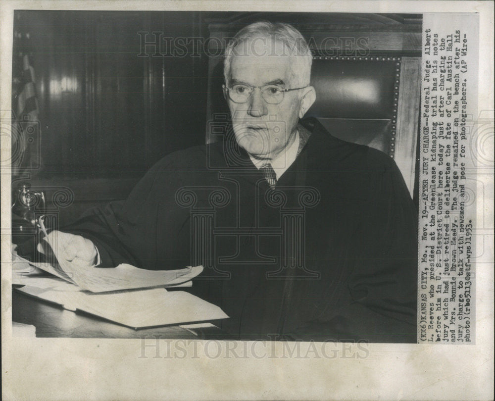 1953 Press Photo Albert L. Reeves US District Court Mrs. Bonnie Brown Heady - Historic Images