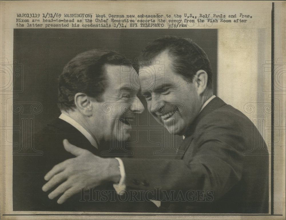 1969 Press Photo Rolf Pauls West German Ambassador Richard Nixon - Historic Images