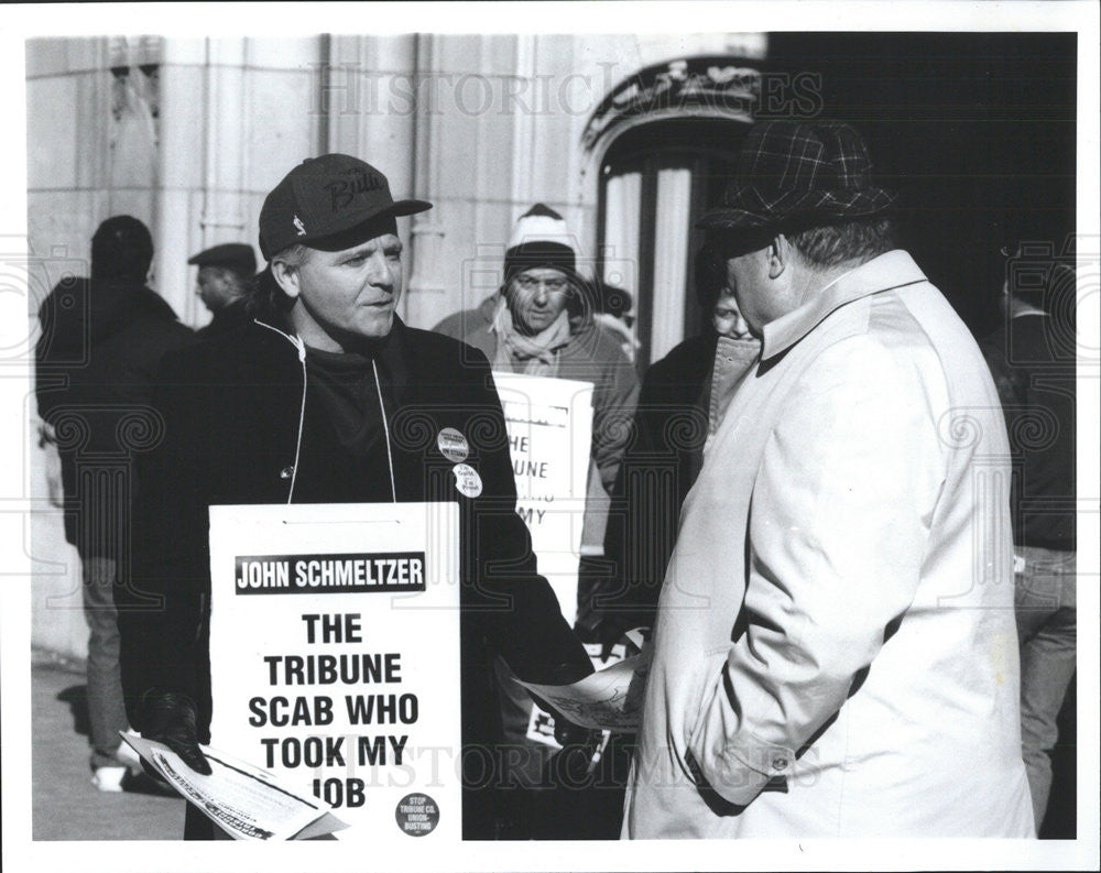 1991 Press Photo Gene Mustain Reporter NY Daily News tribune replacement workers - Historic Images