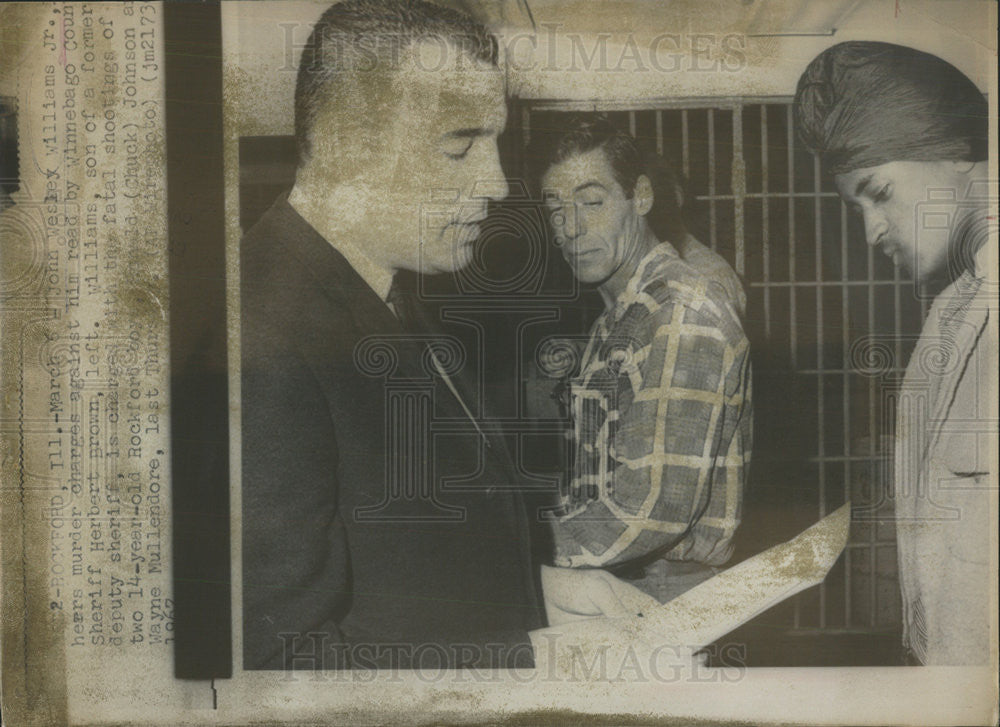 1967 Press Photo JOHN WESLEY WILLIAMS JR. CHARGED MURDER SHERIFF HERBERT BROWN - Historic Images