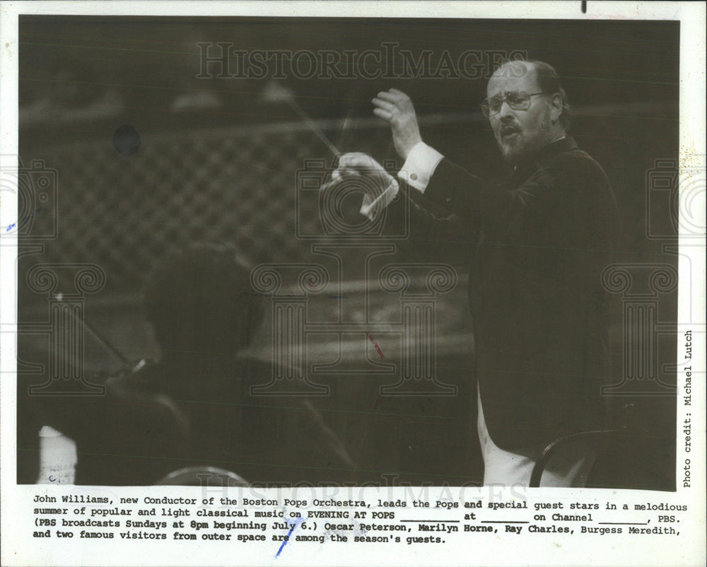 1980 Press Photo John Williams American Composer Conductor Pianist Musician - Historic Images