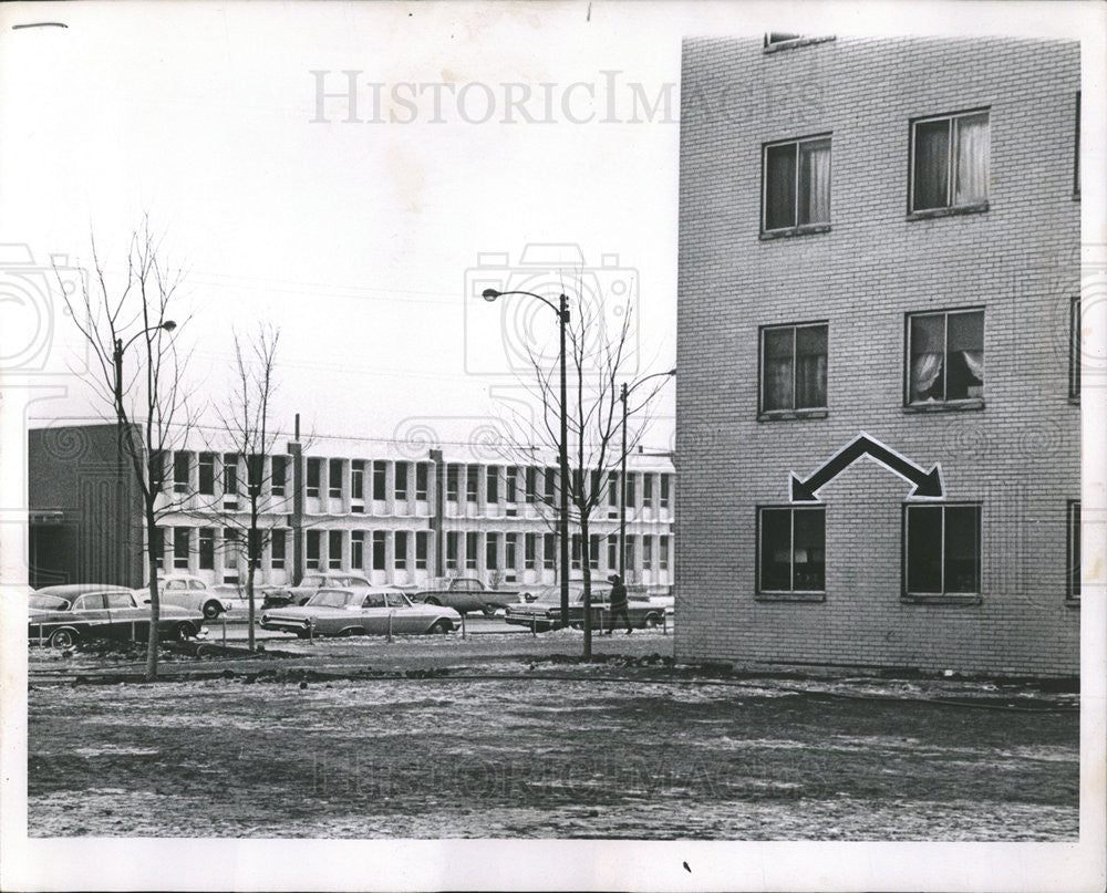 1963 Press Photo Exterior of section of Robert Taylor homes. - Historic Images