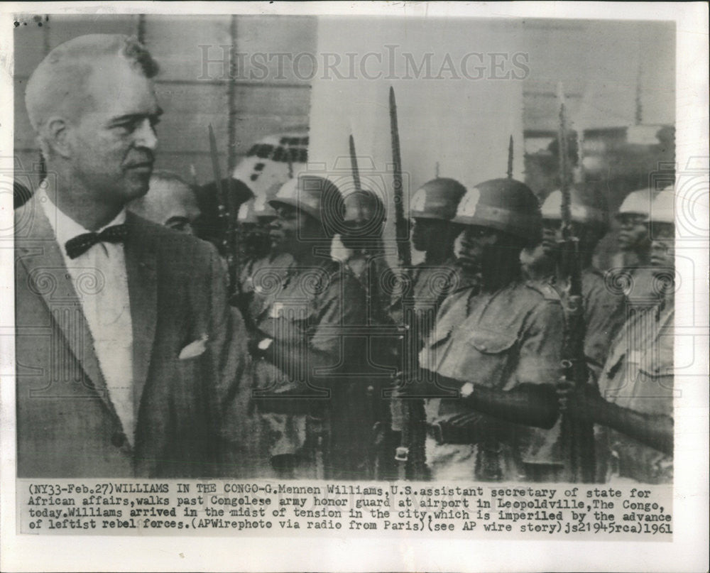 1961 Press Photo G Mennen Williams US Assistant Secretary - Historic Images