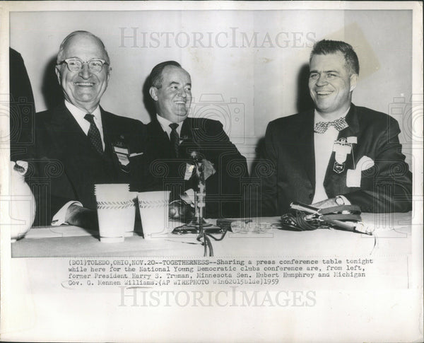 1959 Press Photo G Mennen Williams Michigan Governor - Historic Images