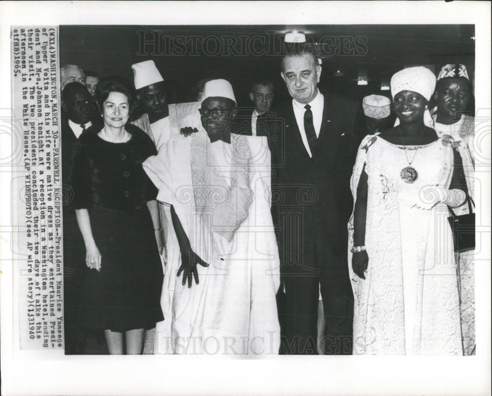 1965 Press Photo Maurice Yameogo Upper Volta Republic President - Historic Images