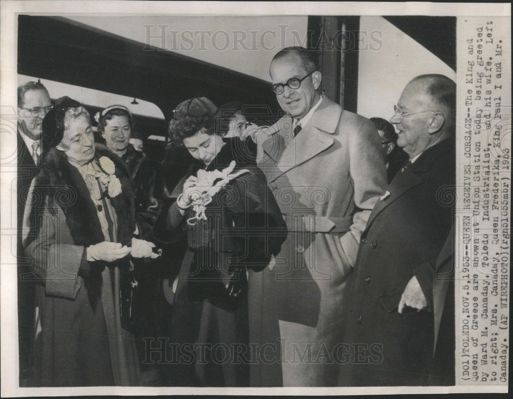 1953 Press Photo Queen Frederika &amp; King Paul I Greece Royal Family - Historic Images