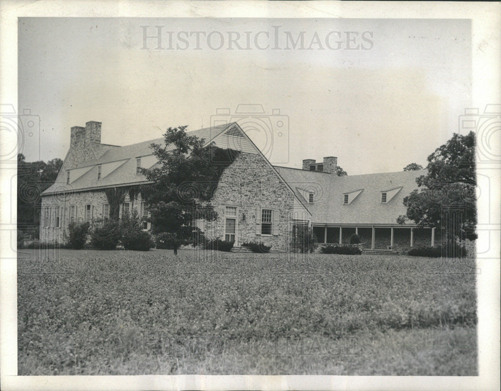 1943 Press Photo Franklin Delano Roosevelt Library Building Hyde Park New York - Historic Images