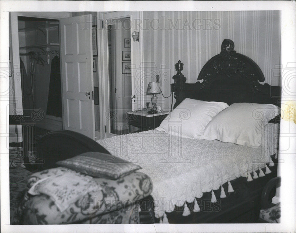 1945 Press Photo President Franklin D. Roosevelt Hyde Park New York Bedroom - Historic Images