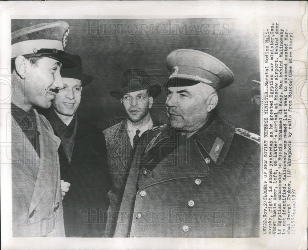 1957 Press Photo Rodion Malinovsky Soviet military commander World War II Moscow - Historic Images