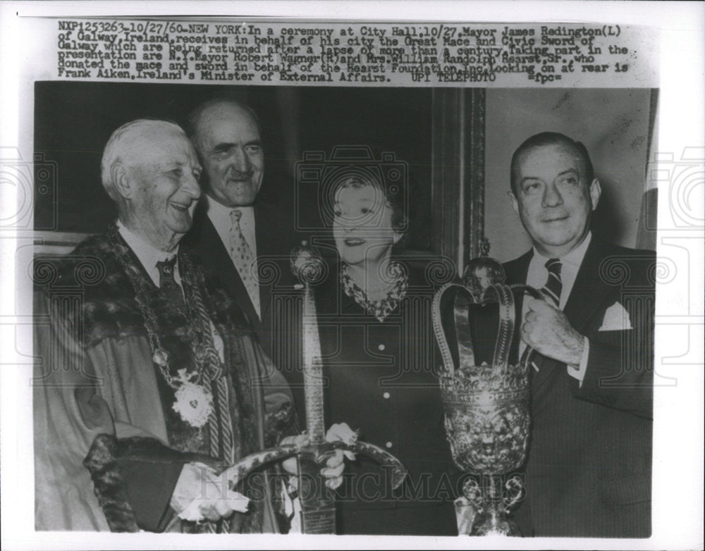 1960 Press Photo James Redington American Politician Mayor Galway United States - Historic Images