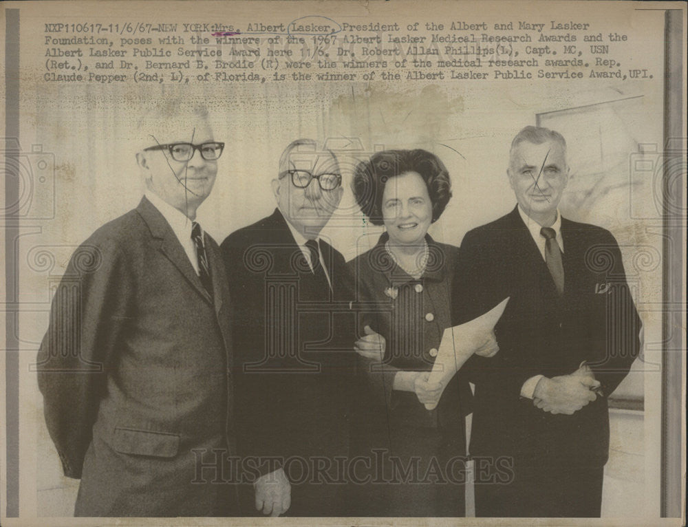 1967 Press Photo Albert Lasker American Businessman Modern Advertising Chicago - Historic Images