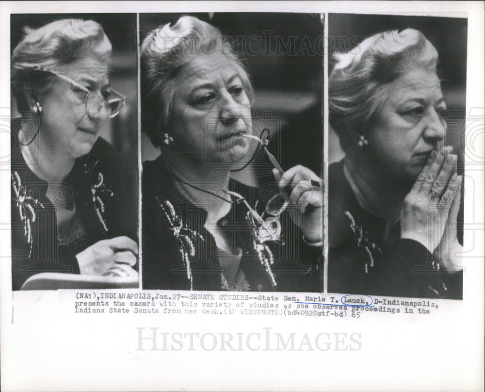 1965 Press Photo State Sen Marie T Lauck of Ind. - Historic Images