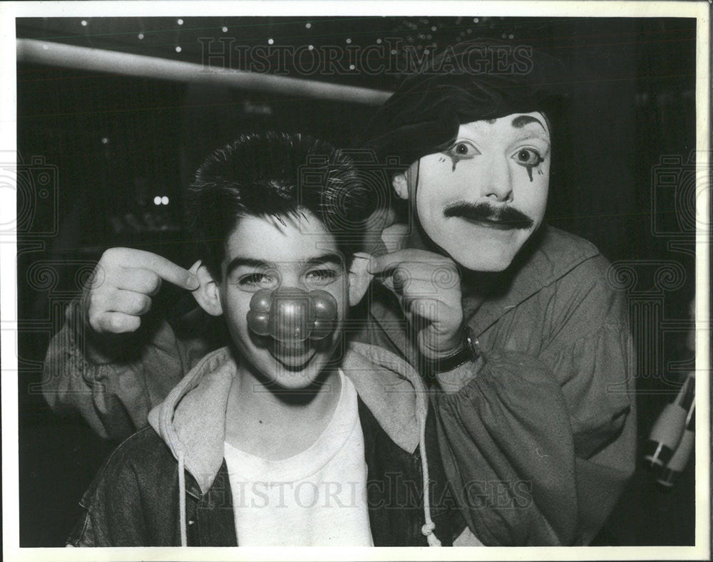 1987 Press Photo Mime Jerry McNally and Elliot Sorkin - Historic Images