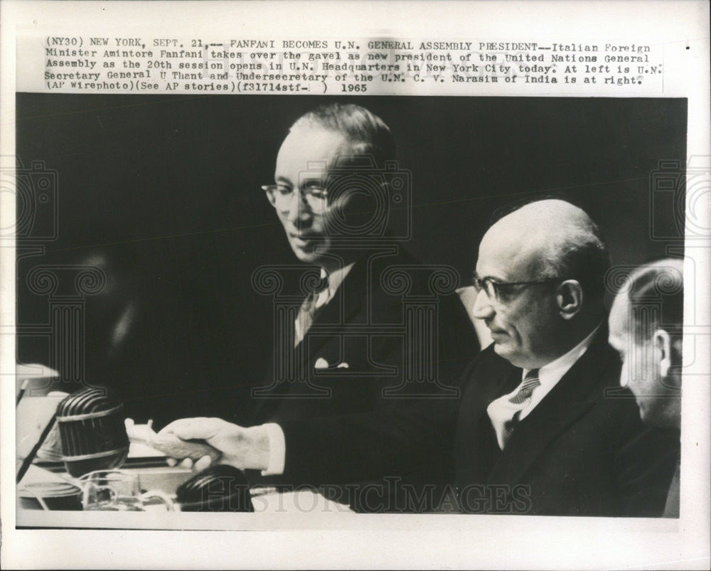 1963 Press Photo Italian Foreign Minister Amintore Fanfani United Nations - Historic Images