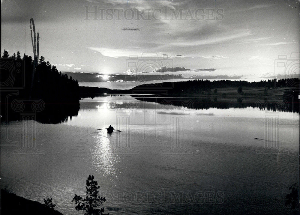 1971 Press Photo Finland&#39;s Lake Saimaa in the evening - Historic Images