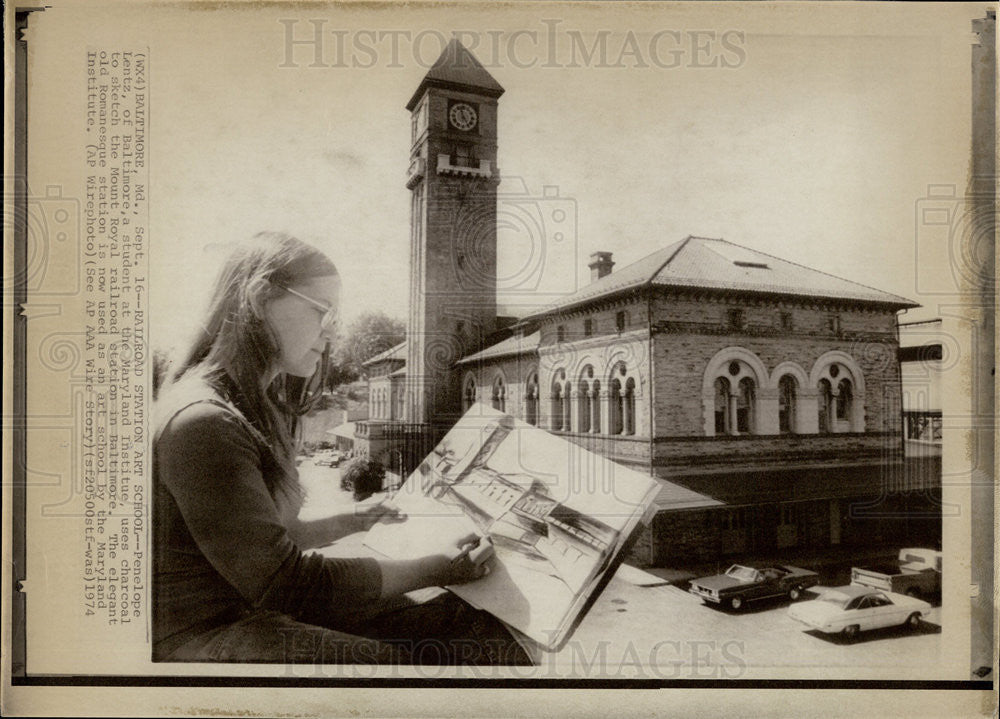 1974 Press Photo
Railroad Station Art School
Penelope Lentz
Baltimore, Maryland - Historic Images