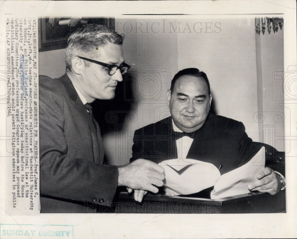 1964 Press Photo Prof James C Kirby Jr ,vanderbilt U and P Kurland U of Chicago - Historic Images