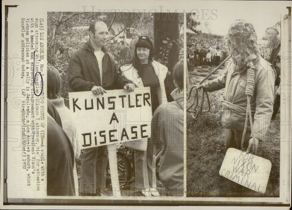 1970 Press Photo Protestors at at Rally in Sepulveda, Los Angeles, California - Historic Images