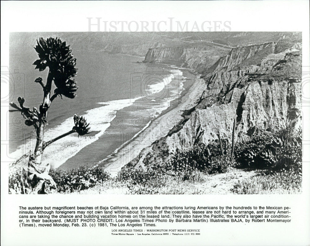 1981 Press Photo Baja California beaches - Historic Images