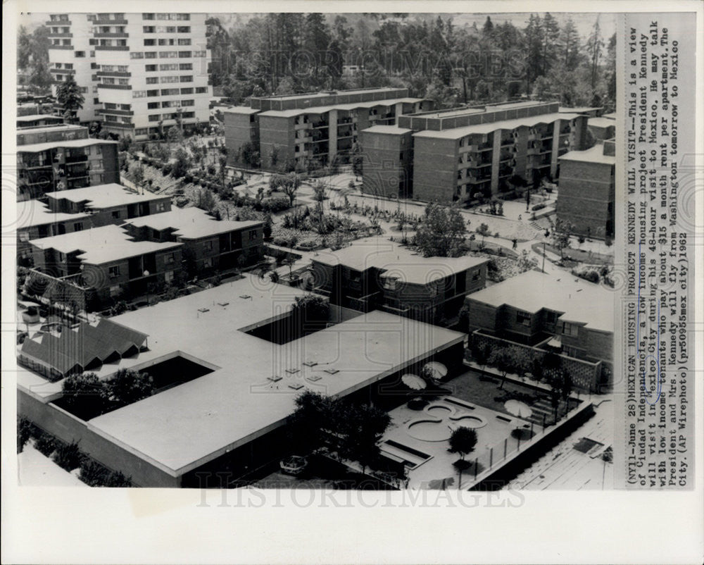 1962 Press Photo Ciudad Independancia,low income housing project,Mexico City - Historic Images