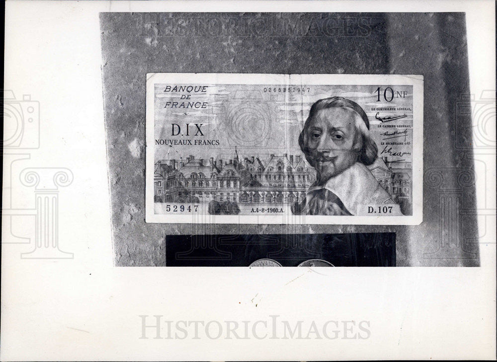 1962 Press Photo A Richelieus in Paris basically a 2 dollar bill - Historic Images