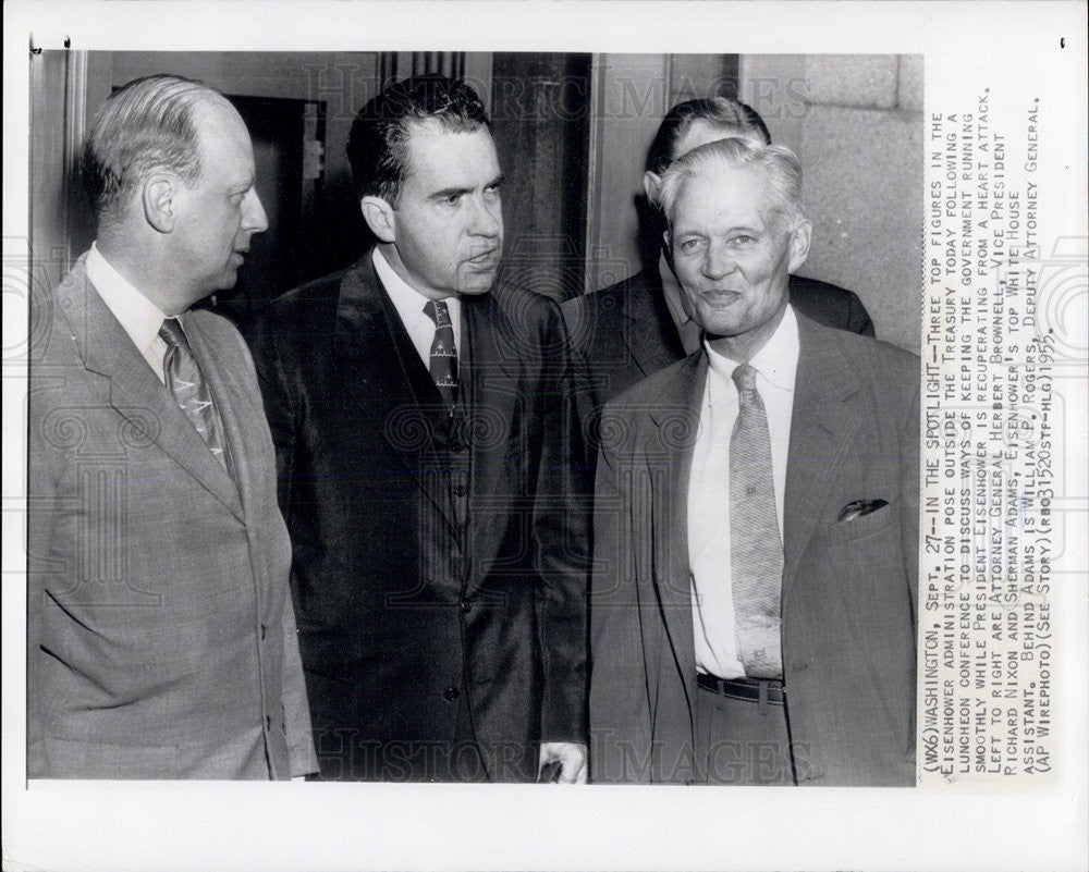 1955 Press Photo Vice President Richard Nixon and Eisenhower Administration - Historic Images