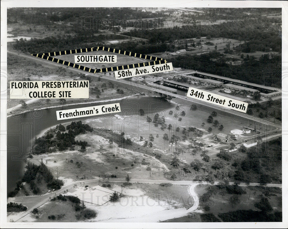 1961 Press Photo Aerial View  Southgate Towers Site, Opposite FL Presby College - Historic Images