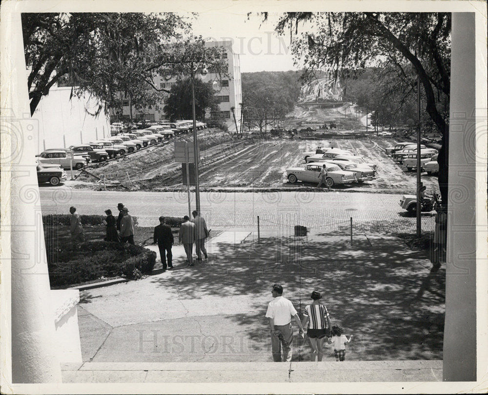 1957 Press Photo Highway Construction as seen from Capitol Steps, Florida - Historic Images