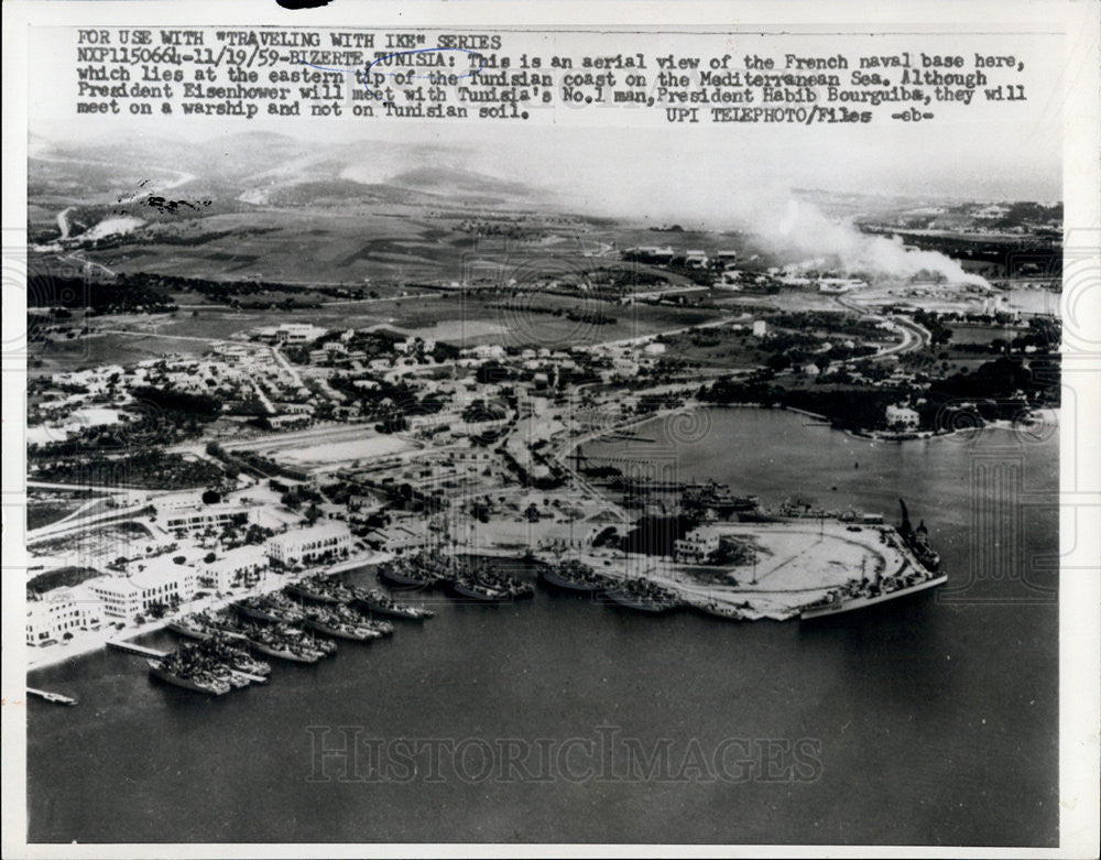 1959 Press Photo French Naval Base Bizerte, Tunisia - Historic Images