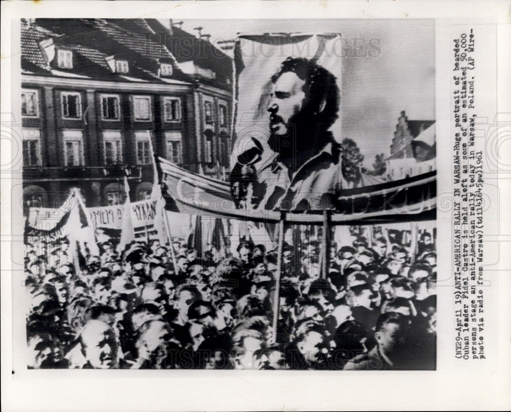 1961 Press Photo Anti-American rally in Warsaw Poland - Historic Images