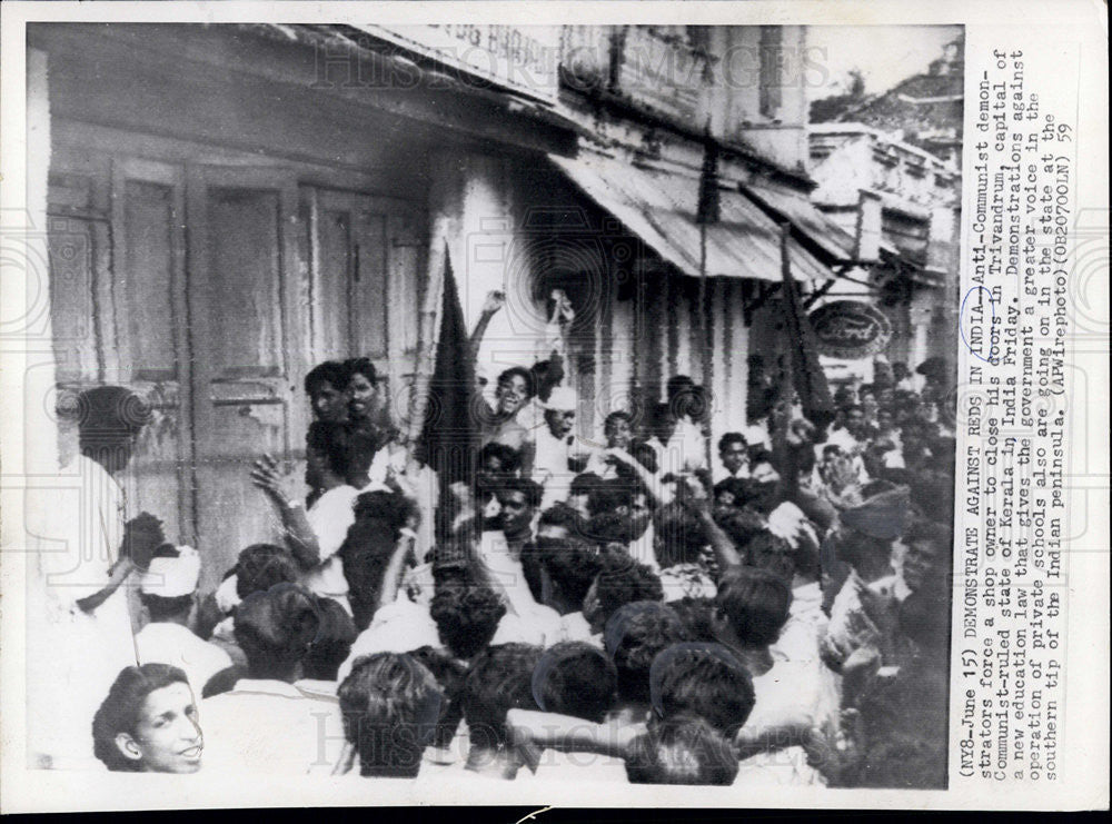 1959 Press Photo Demonstrators against Reds in India - Historic Images