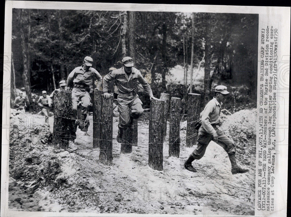 1950 Press Photo Marine 2nd Division Reconnaissance company  Camp Lejeune - Historic Images