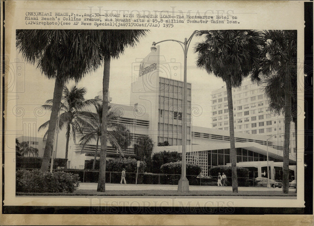 1975 Press Photo Miami Beach Monmartre Hotel Exterior Florida - Historic Images