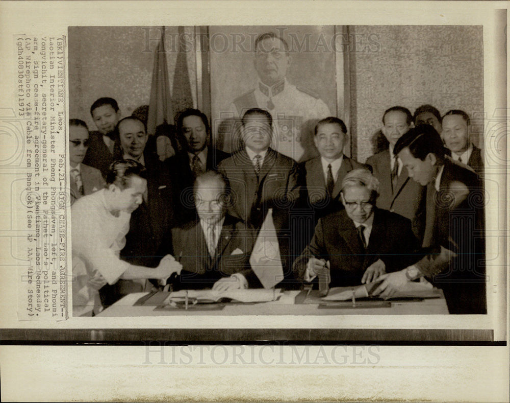 1973 Press Photo Laotian Interior Minister Pheng Phongsavan Phoumi Vongvichit - Historic Images