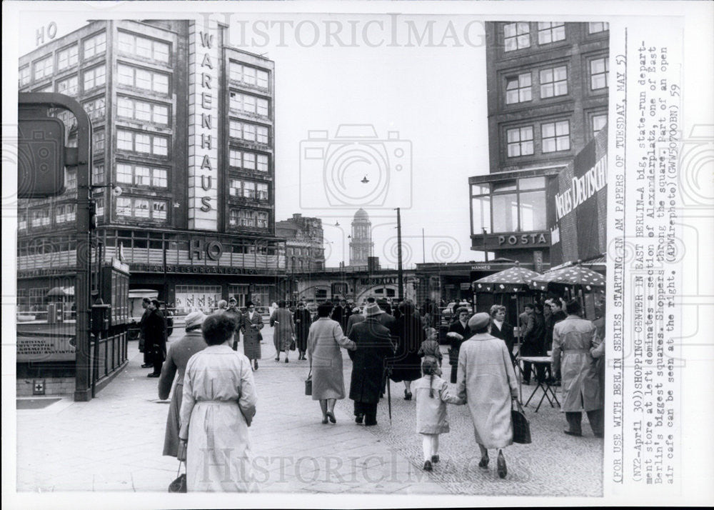 1959 Press Photo Department Store Alexanderplatz East Berlin&#39;s Biggest Square - Historic Images