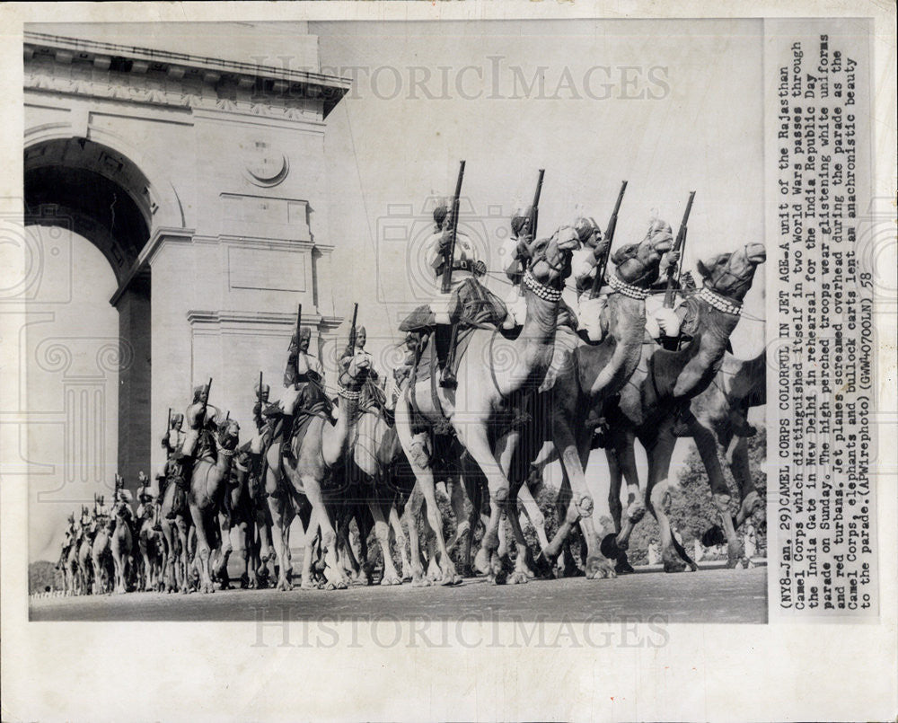 1958 Press Photo Camel corpsin New Delhi,India - Historic Images