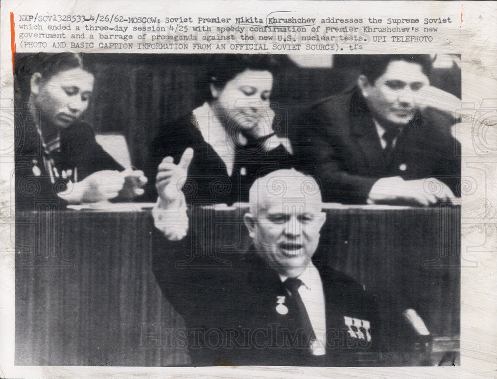 1962 Press Photo
Moscow
Soviet Premier Nikita Krushschev - Historic Images