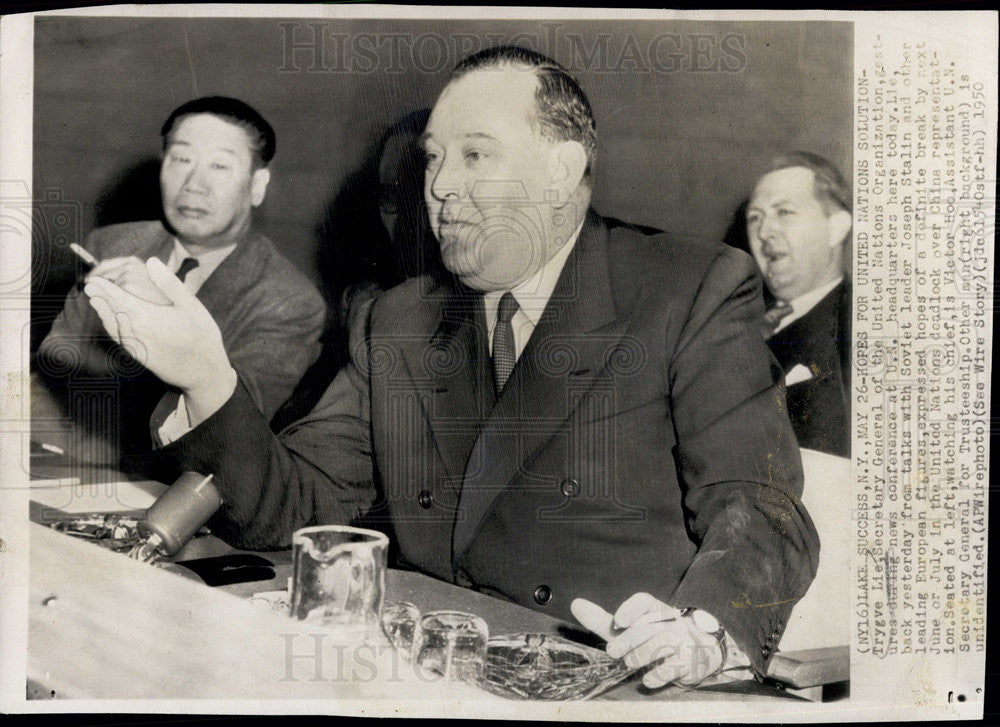 1950 Press Photo UN Secretary General Trygve Lie - Historic Images