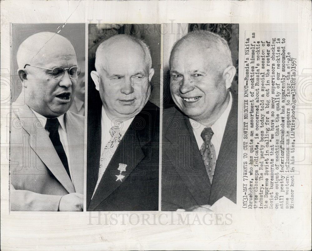 1957 Press Photo Red Party Boss Nikita Khrushchev - Historic Images