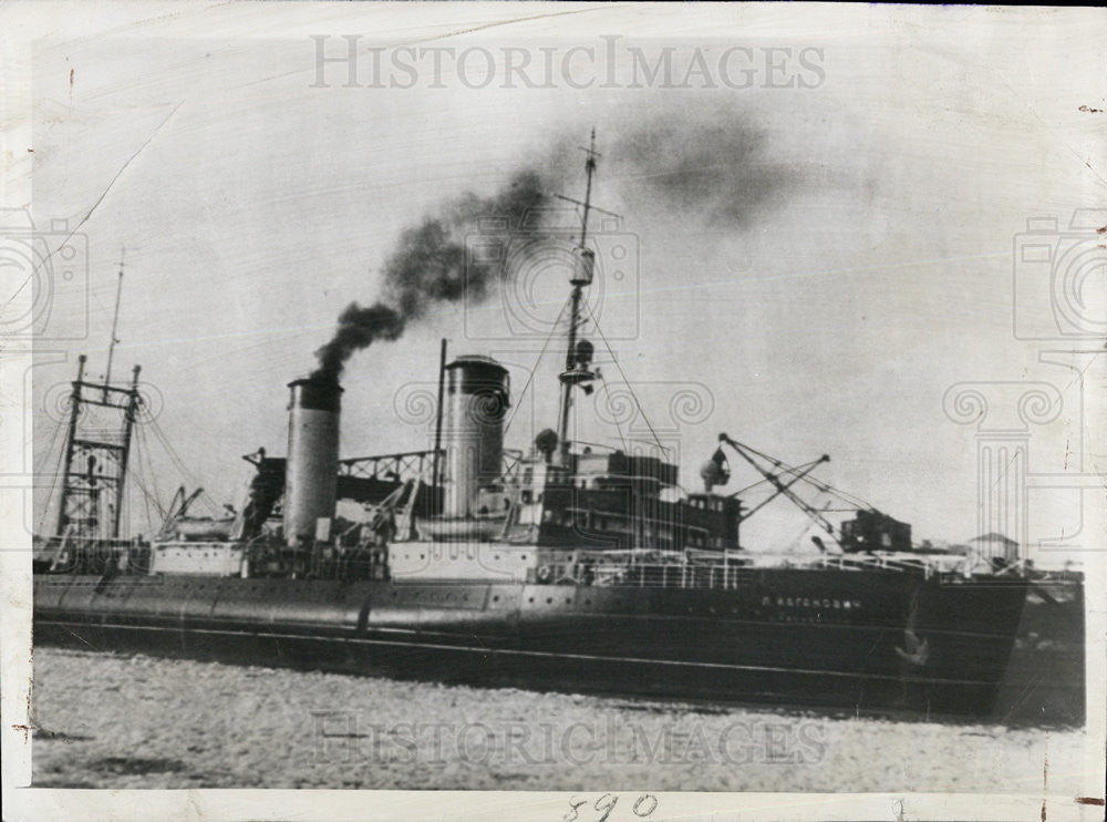 1947 Press Photo Soviet Icebreaker Kaganovich - Historic Images