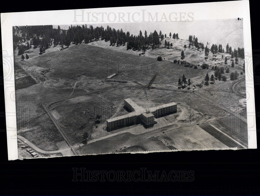 1957 Press Photo Aerial of Maximum Security Building, Eastern State Hospital - Historic Images