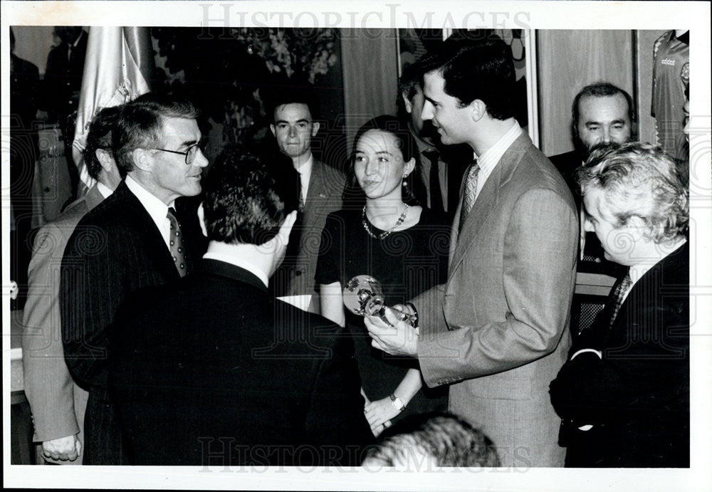 1994 Press Photo Prince Felipe De Borbon/Spain/Governor Edgar/Illinois - Historic Images