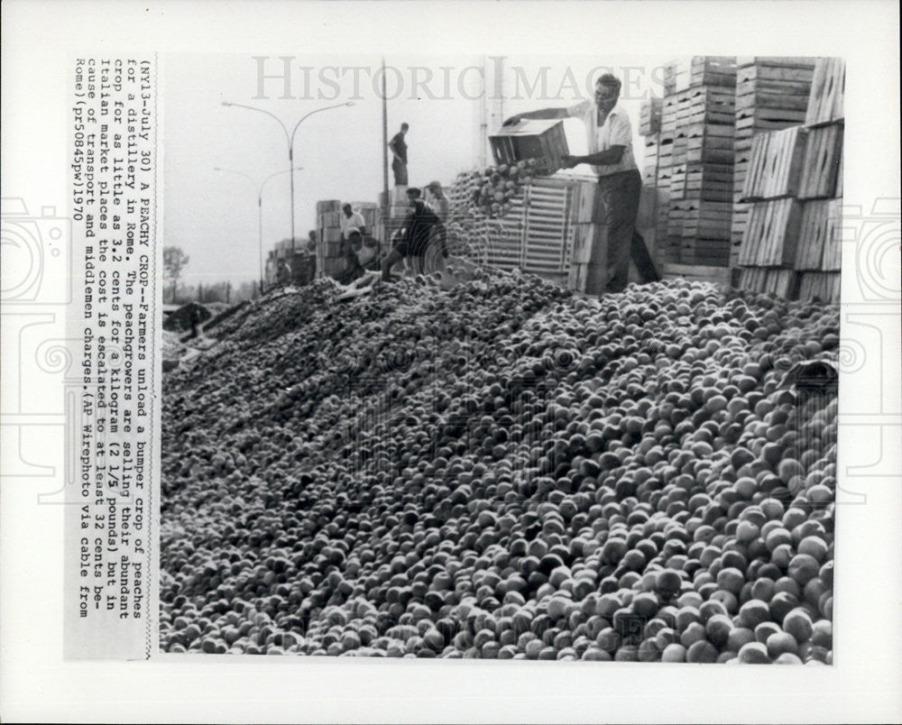 1970 Press Photo Peaches in Rome - Historic Images