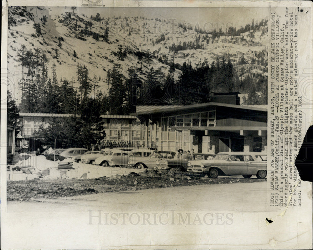 1961 Press Photo Hotel at Former Winter Olympic Village Squaw Valley California - Historic Images