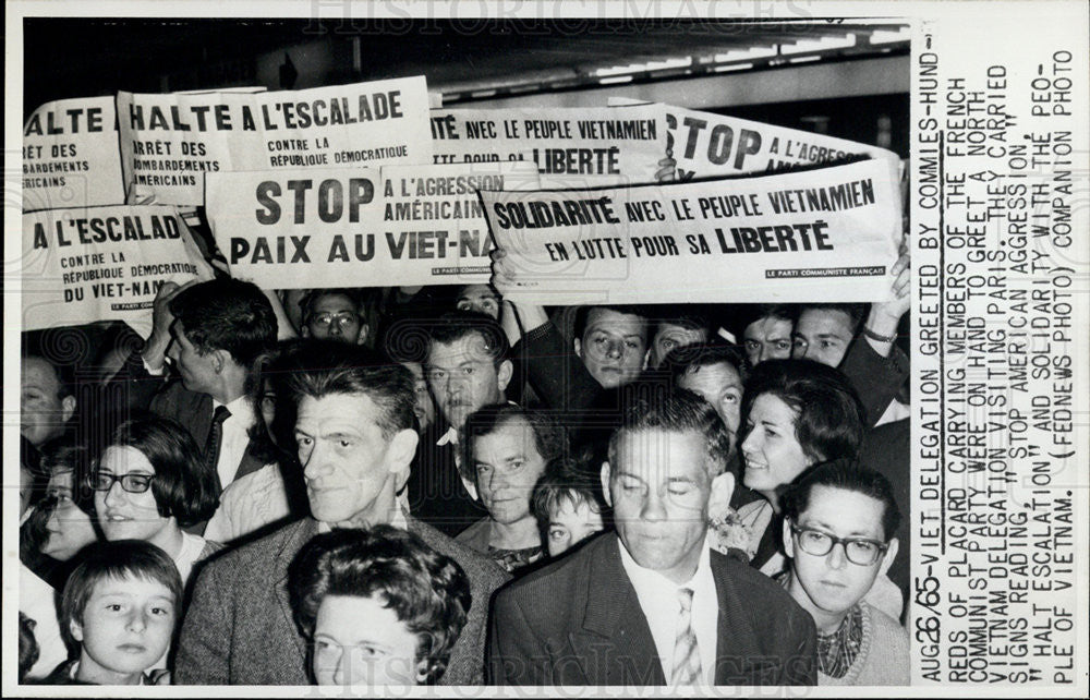 1965 Press Photo French Communist Party Greets Vietnamese Delegation - Historic Images