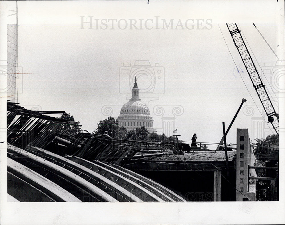 1974 Press Photo Union Station Arch Construction Washington D.C. Congress - Historic Images