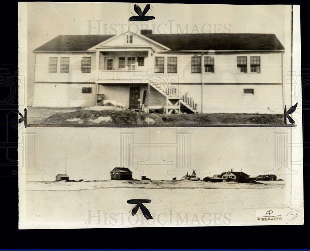 1935 Press Photo Point Barrow Alaska Post Rogers Presbyterian Hospital Sergeant - Historic Images